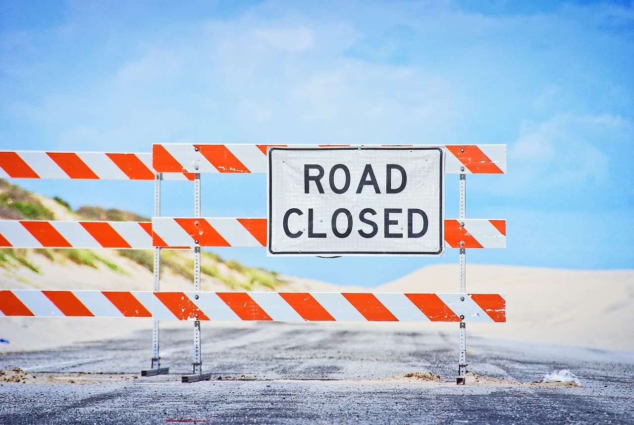Road construction site